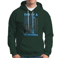Blue American Flag Dad Of A Warrior T1D Awareness Hoodie - Wonder Print Shop