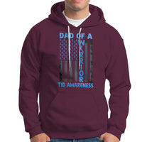 Blue American Flag Dad Of A Warrior T1D Awareness Hoodie - Wonder Print Shop