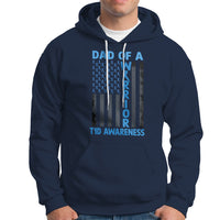 Blue American Flag Dad Of A Warrior T1D Awareness Hoodie - Wonder Print Shop