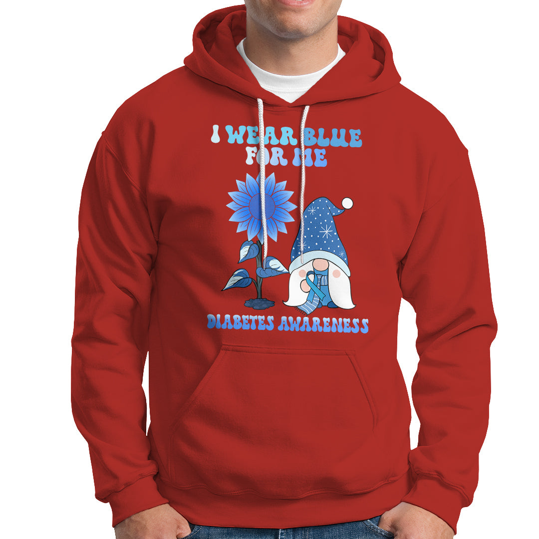I Wear Blue For Me Diabetes Awareness Gnome Boy Men Warrior Diabetic Hoodie - Wonder Print Shop