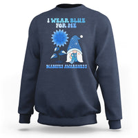 I Wear Blue For Me Diabetes Awareness Gnome Boy Men Warrior Diabetic Sweatshirt - Wonder Print Shop