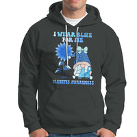 I Wear Blue For Me Diabetes Awareness Gnome Girl Women Warrior Diabetic Hoodie - Wonder Print Shop