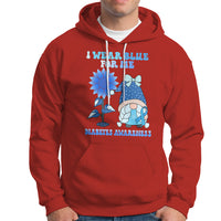 I Wear Blue For Me Diabetes Awareness Gnome Girl Women Warrior Diabetic Hoodie - Wonder Print Shop