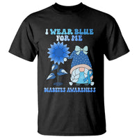 I Wear Blue For Me Diabetes Awareness Gnome Girl Women Warrior Diabetic T Shirt - Wonder Print Shop