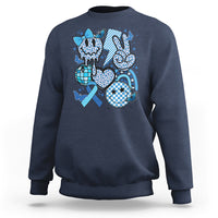 In November We Wear Blue T1D T2D Diabetes Awareness Retro Groovy Sweatshirt - Wonder Print Shop