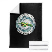 Pray For Jamaica Hurricane Support Throw Blanket Strong Island Map and Storm Graphic
