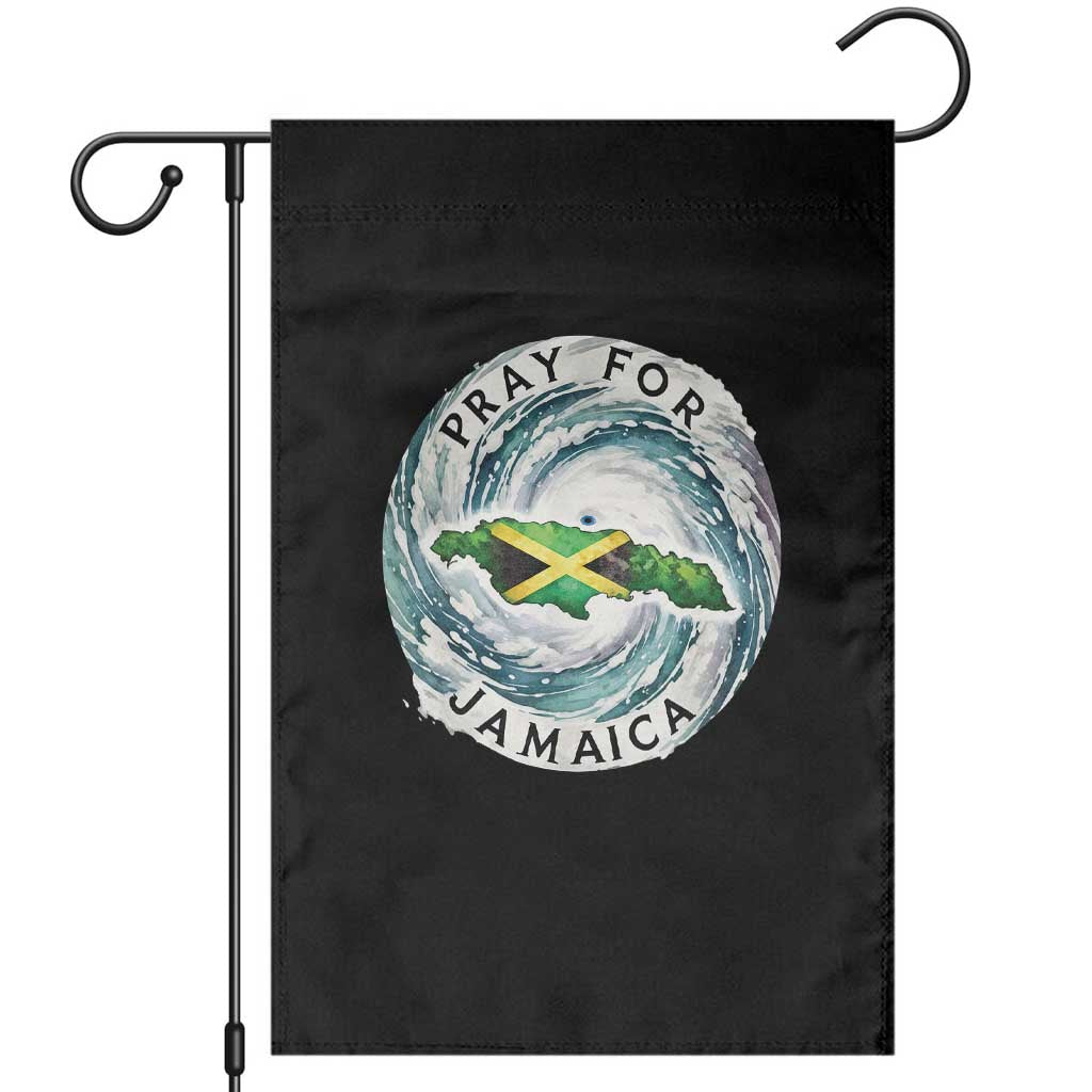 Pray For Jamaica Hurricane Support Garden Flag Strong Island Map and Storm Graphic