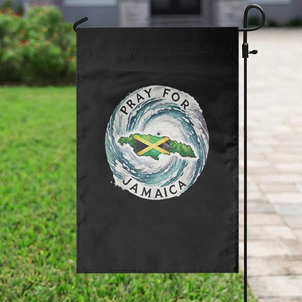 Pray For Jamaica Hurricane Support Garden Flag Strong Island Map and Storm Graphic