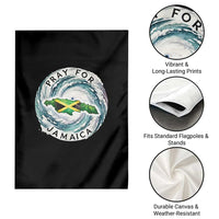 Pray For Jamaica Hurricane Support Garden Flag Strong Island Map and Storm Graphic