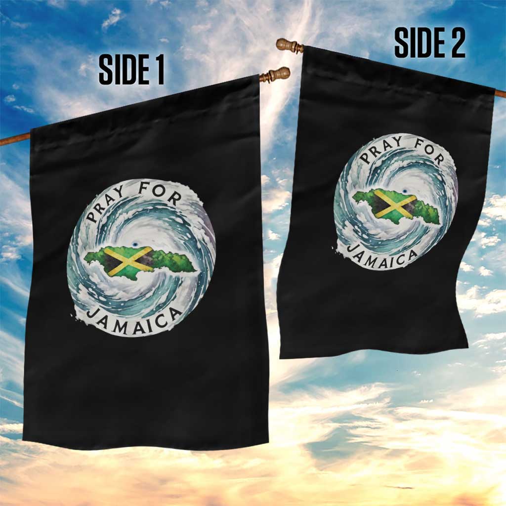 Pray For Jamaica Hurricane Support Garden Flag Strong Island Map and Storm Graphic