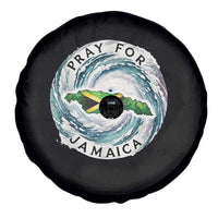 Pray For Jamaica Hurricane Support Spare Tire Cover Strong Island Map and Storm Graphic