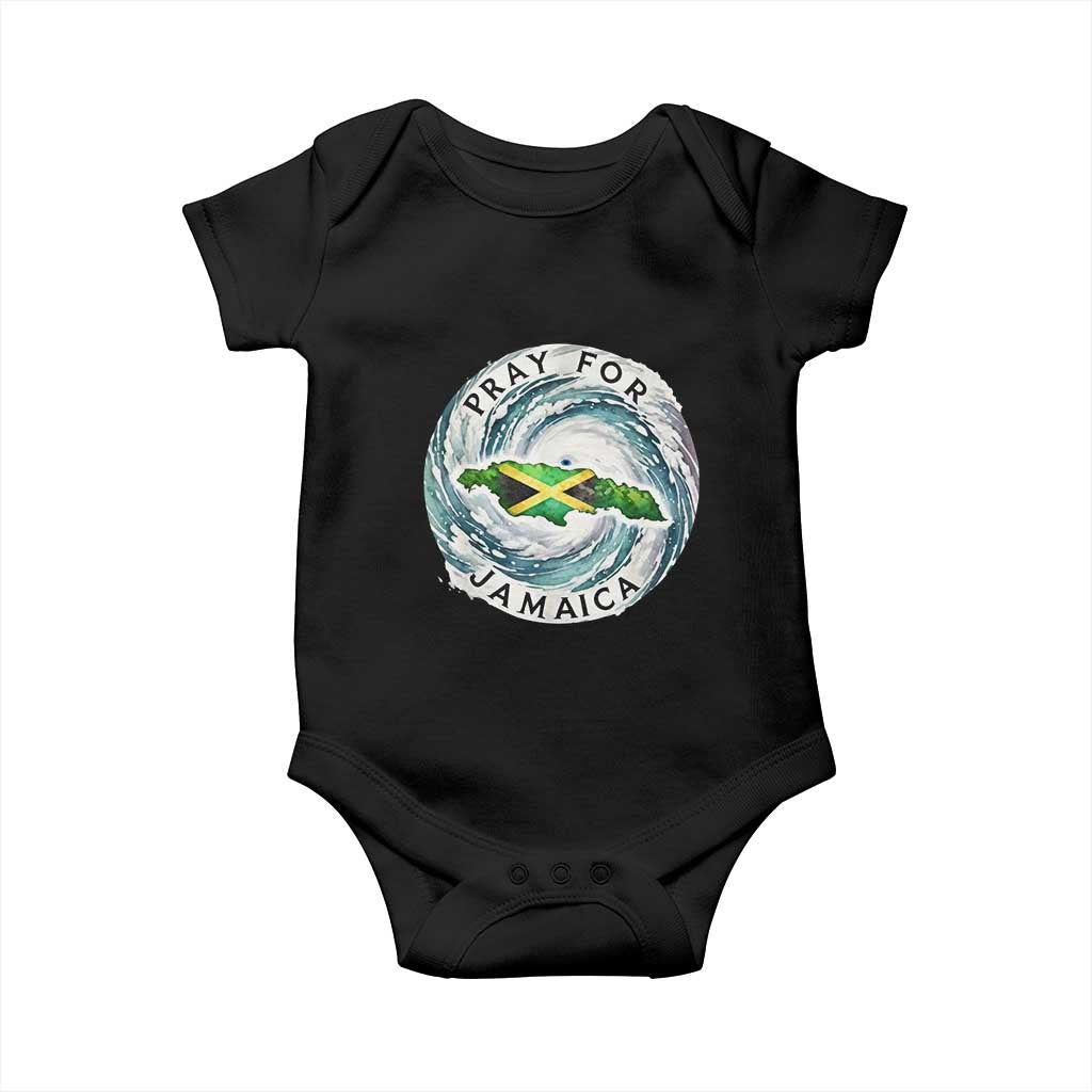 Pray For Jamaica Hurricane Support Baby Onesie Strong Island Map and Storm Graphic