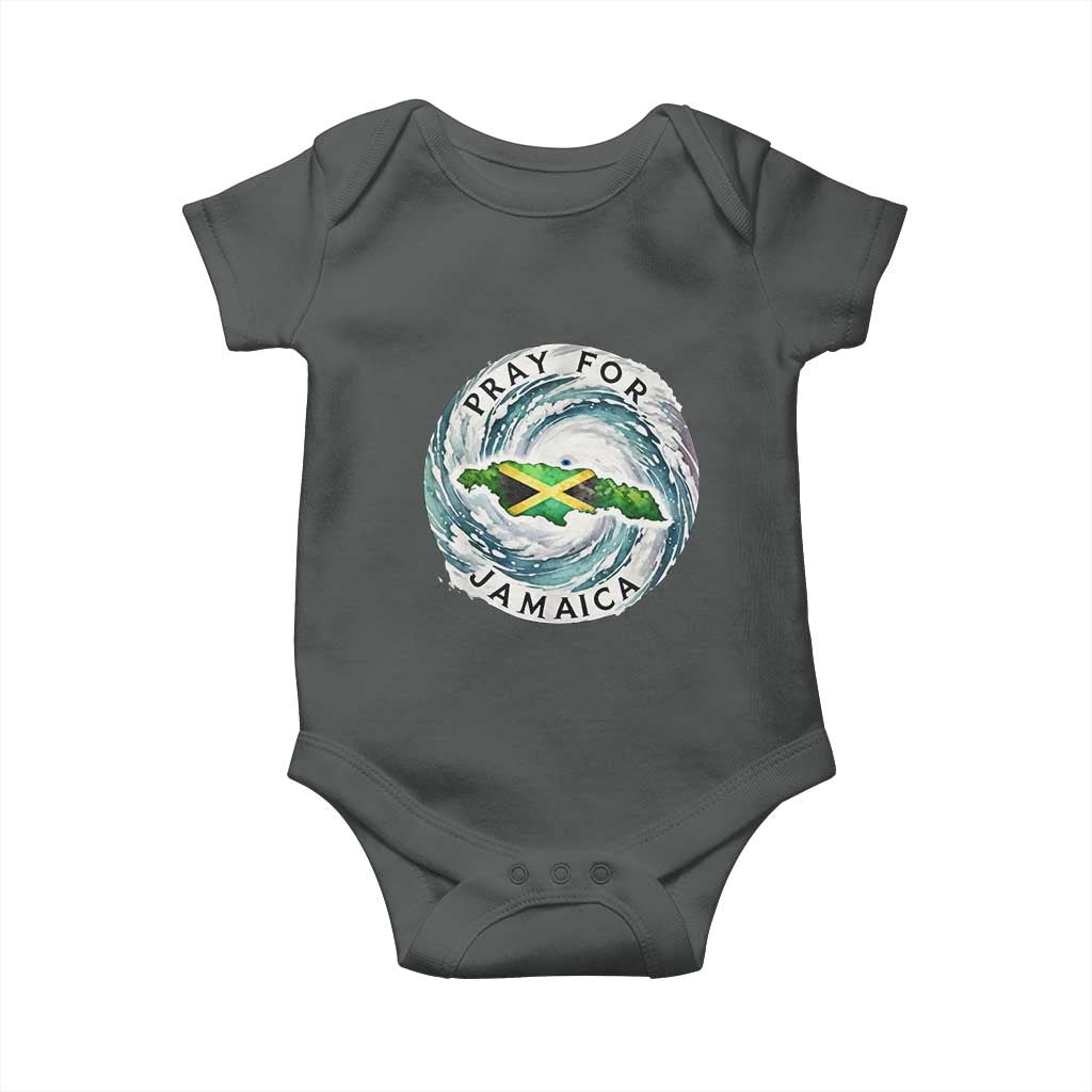 Pray For Jamaica Hurricane Support Baby Onesie Strong Island Map and Storm Graphic