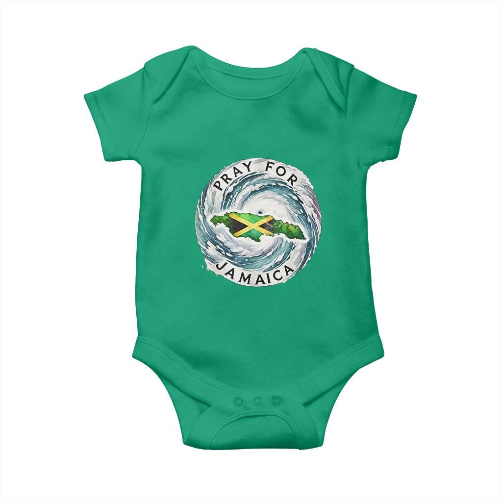 Pray For Jamaica Hurricane Support Baby Onesie Strong Island Map and Storm Graphic