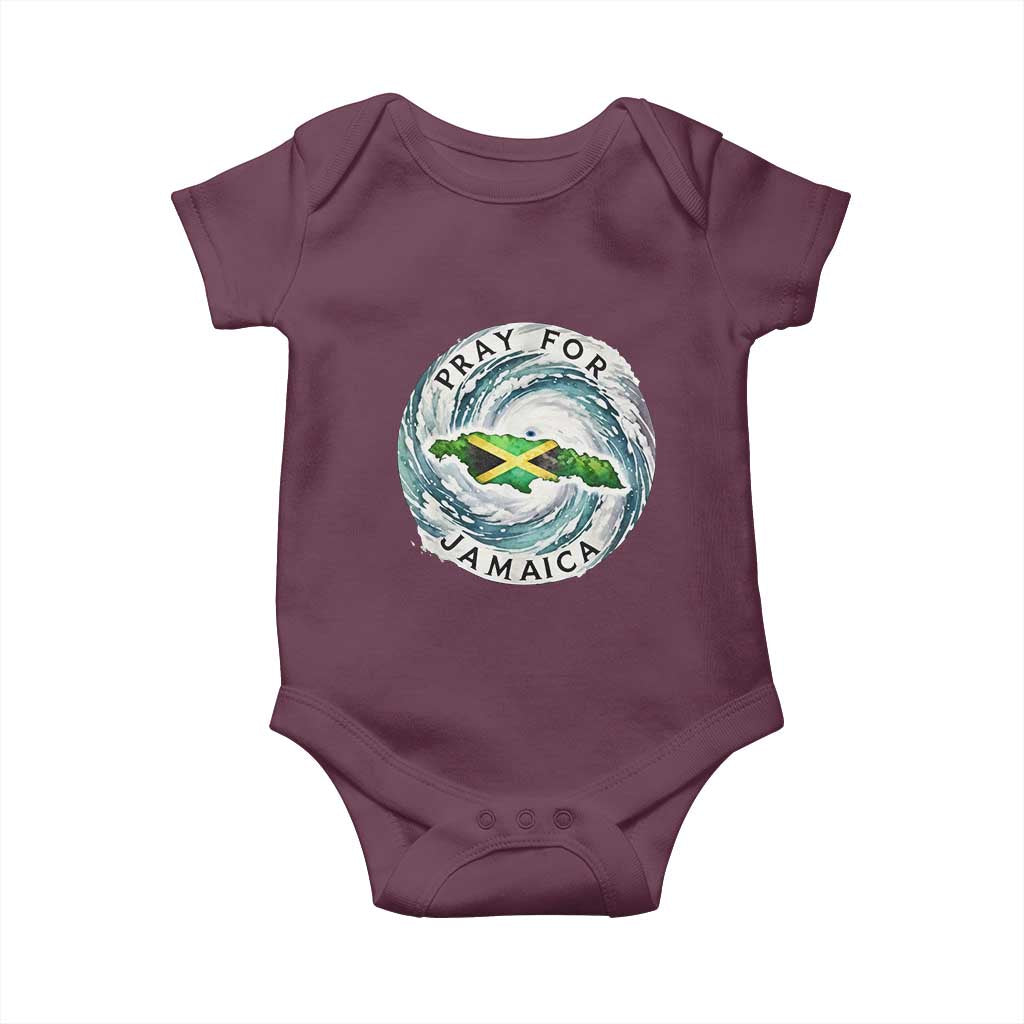 Pray For Jamaica Hurricane Support Baby Onesie Strong Island Map and Storm Graphic