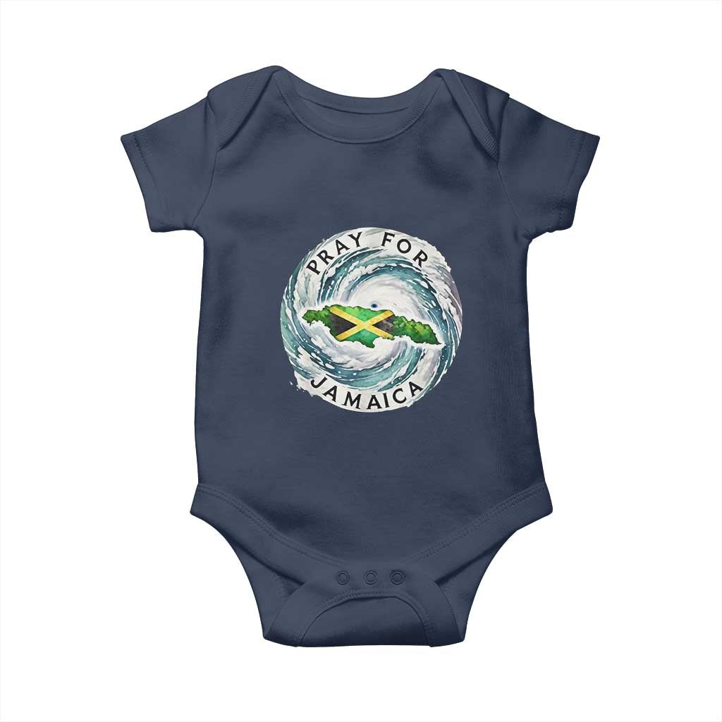 Pray For Jamaica Hurricane Support Baby Onesie Strong Island Map and Storm Graphic