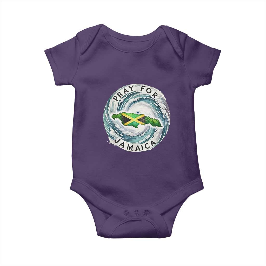 Pray For Jamaica Hurricane Support Baby Onesie Strong Island Map and Storm Graphic