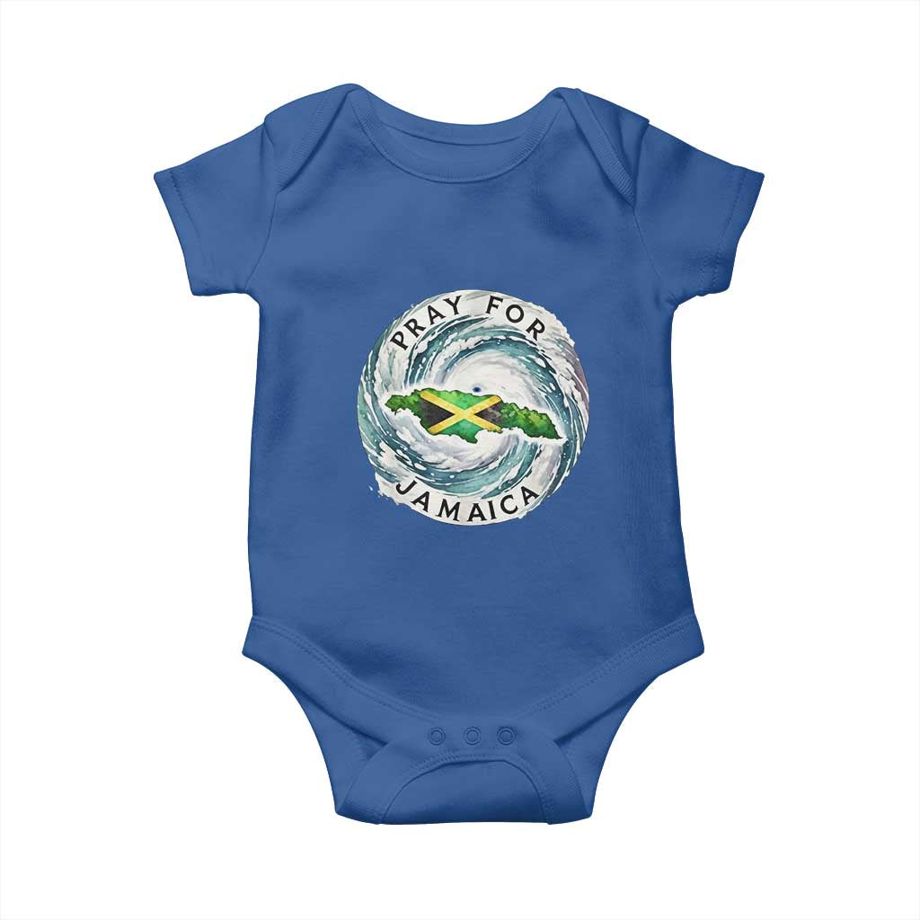 Pray For Jamaica Hurricane Support Baby Onesie Strong Island Map and Storm Graphic