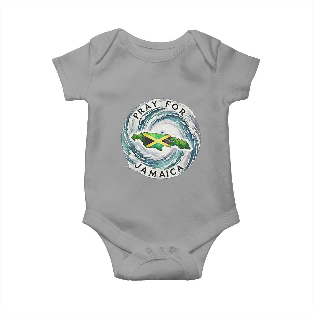 Pray For Jamaica Hurricane Support Baby Onesie Strong Island Map and Storm Graphic