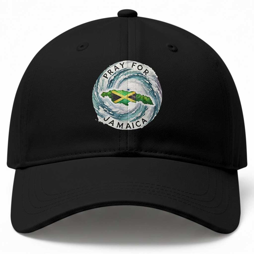 Pray For Jamaica Hurricane Support Baseball Cap Strong Island Map and Storm Graphic
