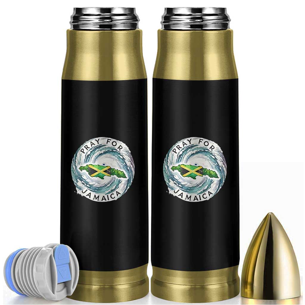 Pray For Jamaica Hurricane Support Bullet Tumbler Strong Island Map and Storm Graphic
