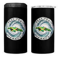 Pray For Jamaica Hurricane Support 4 in 1 Can Cooler Tumbler Strong Island Map and Storm Graphic