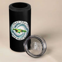 Pray For Jamaica Hurricane Support 4 in 1 Can Cooler Tumbler Strong Island Map and Storm Graphic