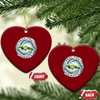 Pray For Jamaica Hurricane Support Ceramic Ornament Strong Island Map and Storm Graphic