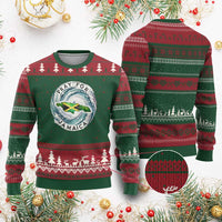 Pray For Jamaica Hurricane Support Ugly Christmas Sweater Strong Island Map and Storm Graphic