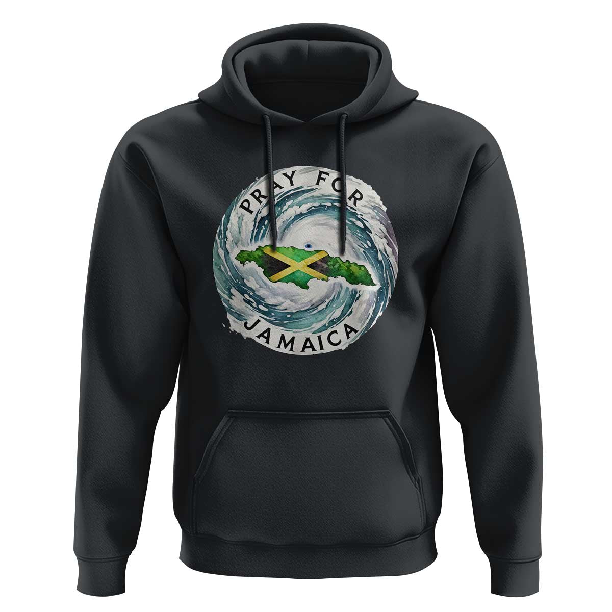 Pray For Jamaica Hurricane Support Hoodie Strong Island Map and Storm Graphic