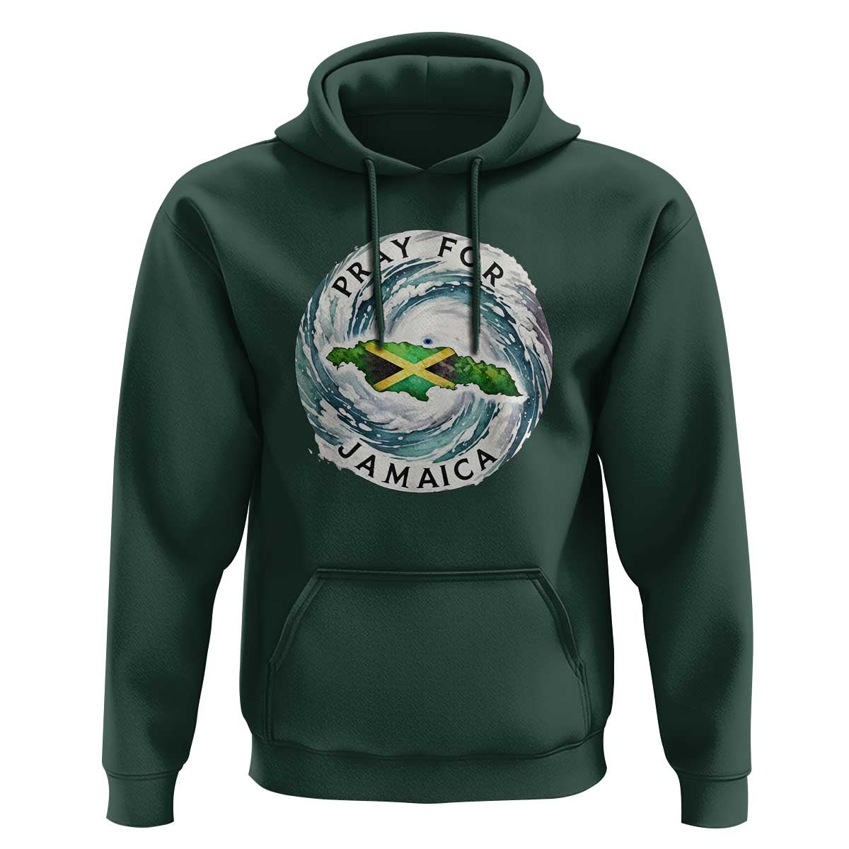 Pray For Jamaica Hurricane Support Hoodie Strong Island Map and Storm Graphic