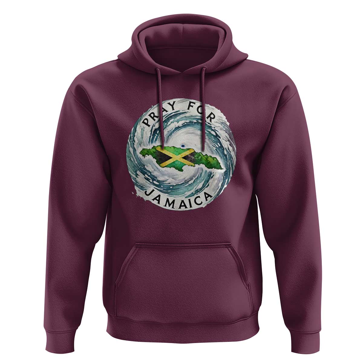 Pray For Jamaica Hurricane Support Hoodie Strong Island Map and Storm Graphic