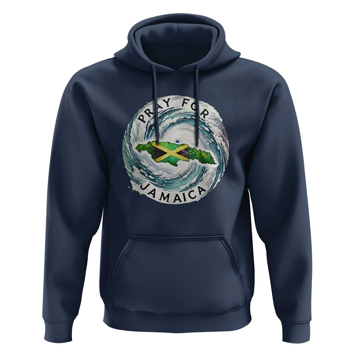 Pray For Jamaica Hurricane Support Hoodie Strong Island Map and Storm Graphic
