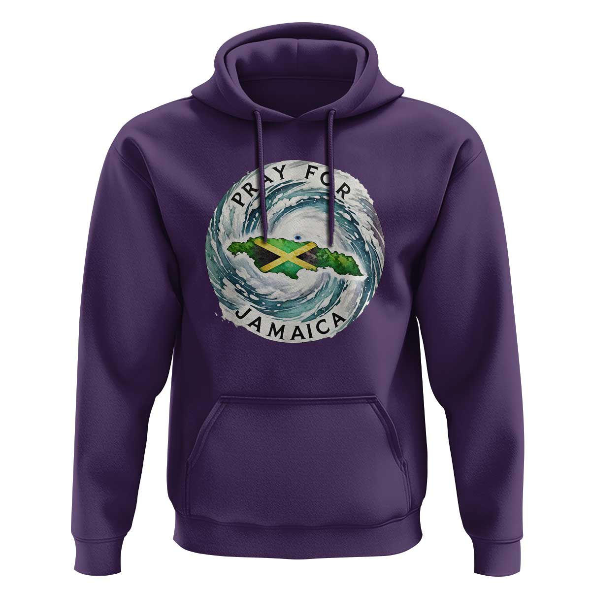 Pray For Jamaica Hurricane Support Hoodie Strong Island Map and Storm Graphic