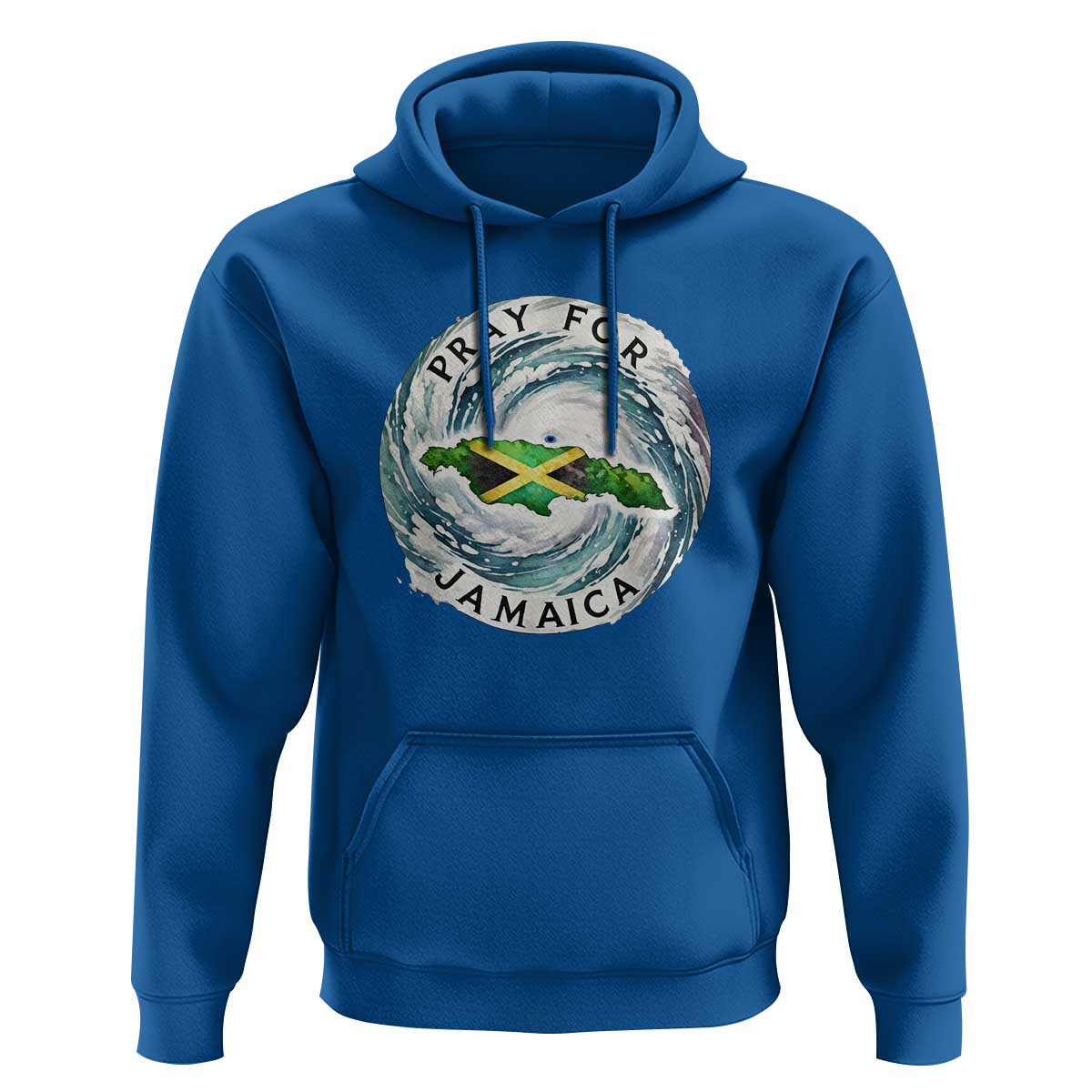 Pray For Jamaica Hurricane Support Hoodie Strong Island Map and Storm Graphic