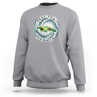 Pray For Jamaica Hurricane Support Sweatshirt Strong Island Map and Storm Graphic