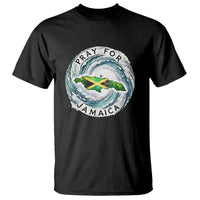 Pray For Jamaica Hurricane Support T Shirt Strong Island Map and Storm Graphic