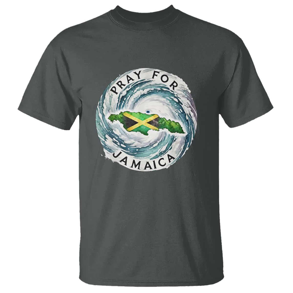 Pray For Jamaica Hurricane Support T Shirt Strong Island Map and Storm Graphic