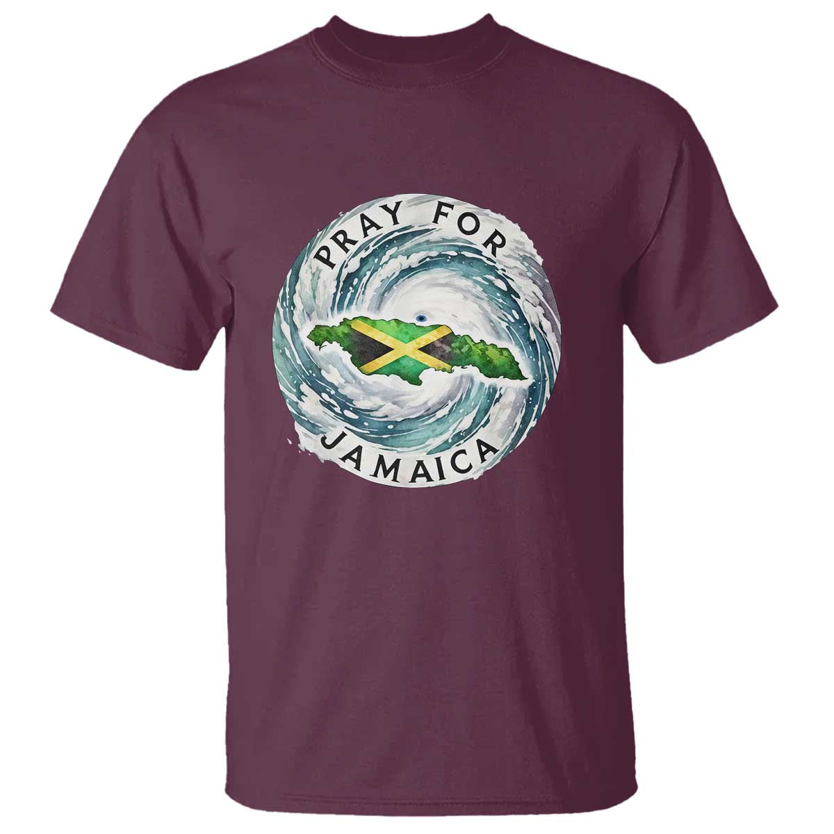 Pray For Jamaica Hurricane Support T Shirt Strong Island Map and Storm Graphic