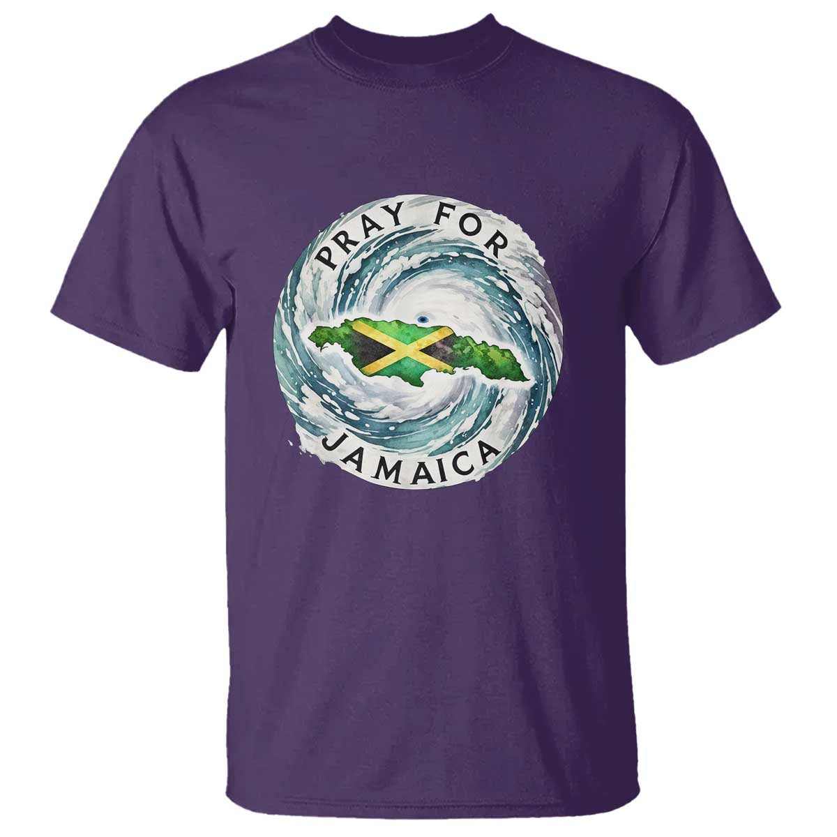 Pray For Jamaica Hurricane Support T Shirt Strong Island Map and Storm Graphic