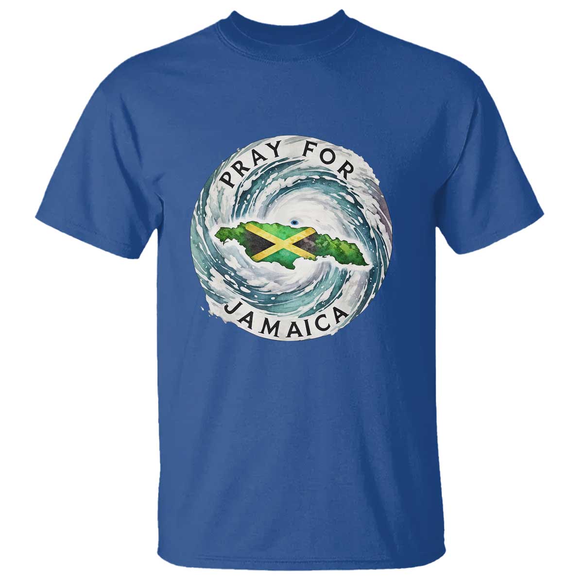 Pray For Jamaica Hurricane Support T Shirt Strong Island Map and Storm Graphic