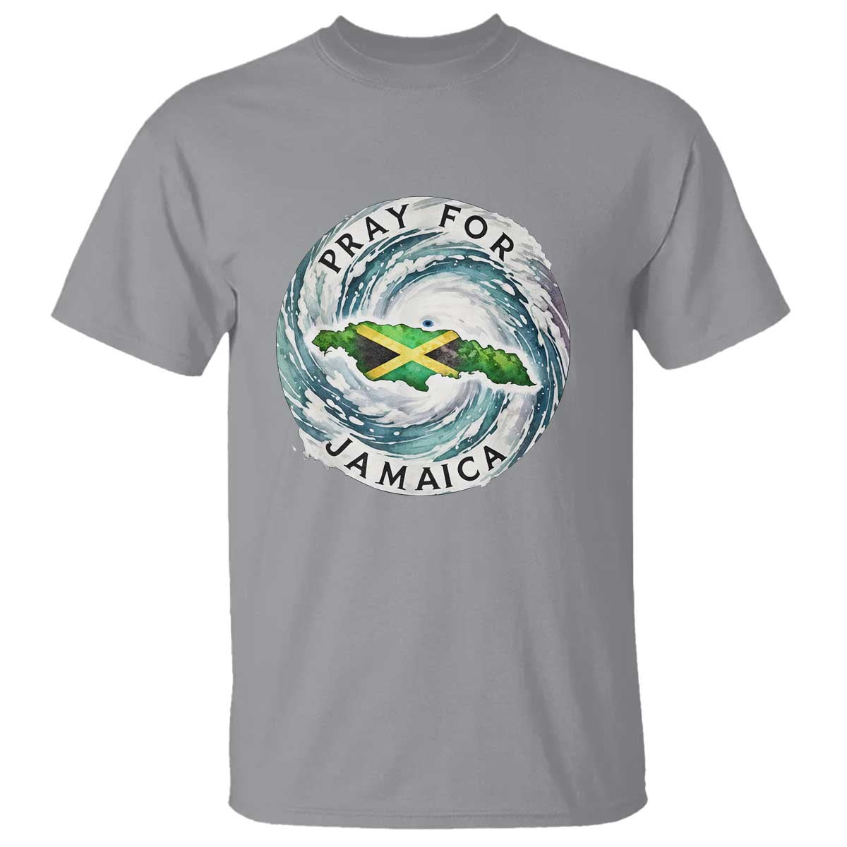 Pray For Jamaica Hurricane Support T Shirt Strong Island Map and Storm Graphic
