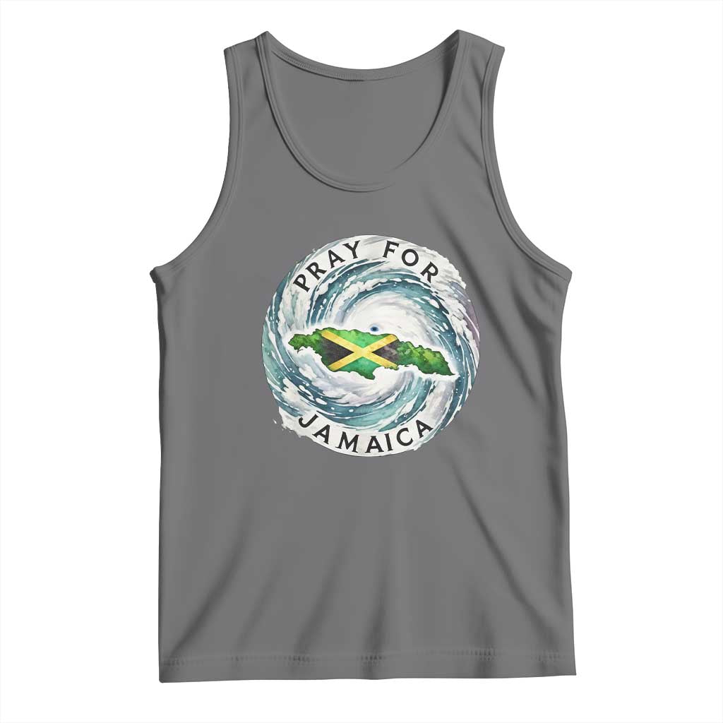 Pray For Jamaica Hurricane Support Tank Top Strong Island Map and Storm Graphic