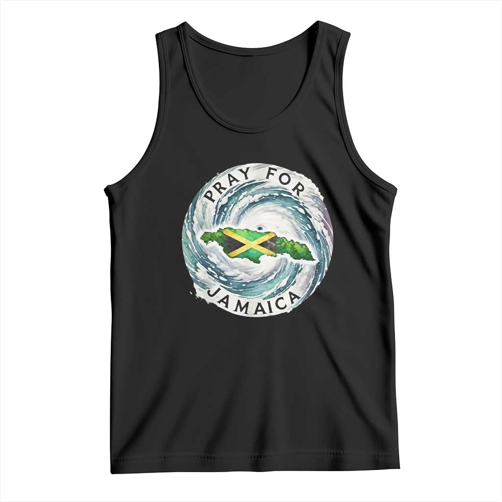 Pray For Jamaica Hurricane Support Tank Top Strong Island Map and Storm Graphic