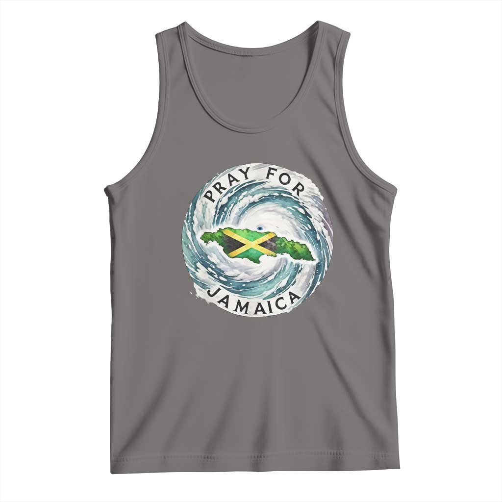 Pray For Jamaica Hurricane Support Tank Top Strong Island Map and Storm Graphic