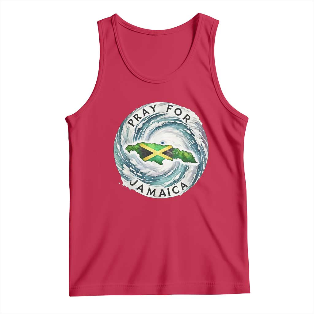 Pray For Jamaica Hurricane Support Tank Top Strong Island Map and Storm Graphic