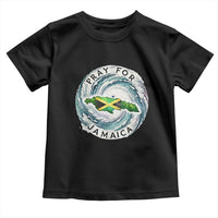 Pray For Jamaica Hurricane Support Toddler T Shirt Strong Island Map and Storm Graphic