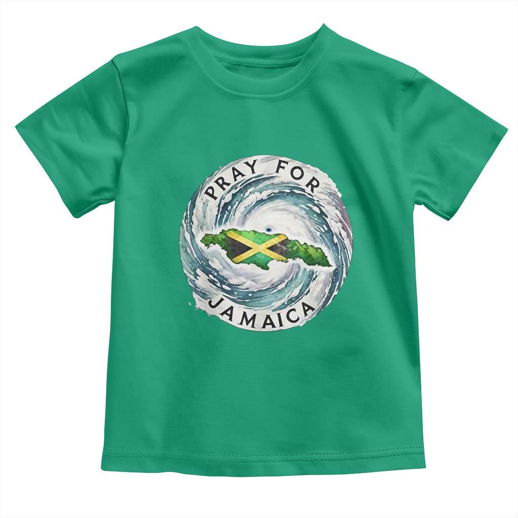 Pray For Jamaica Hurricane Support Toddler T Shirt Strong Island Map and Storm Graphic