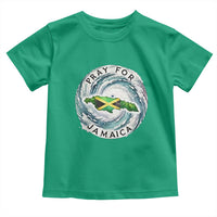 Pray For Jamaica Hurricane Support Toddler T Shirt Strong Island Map and Storm Graphic