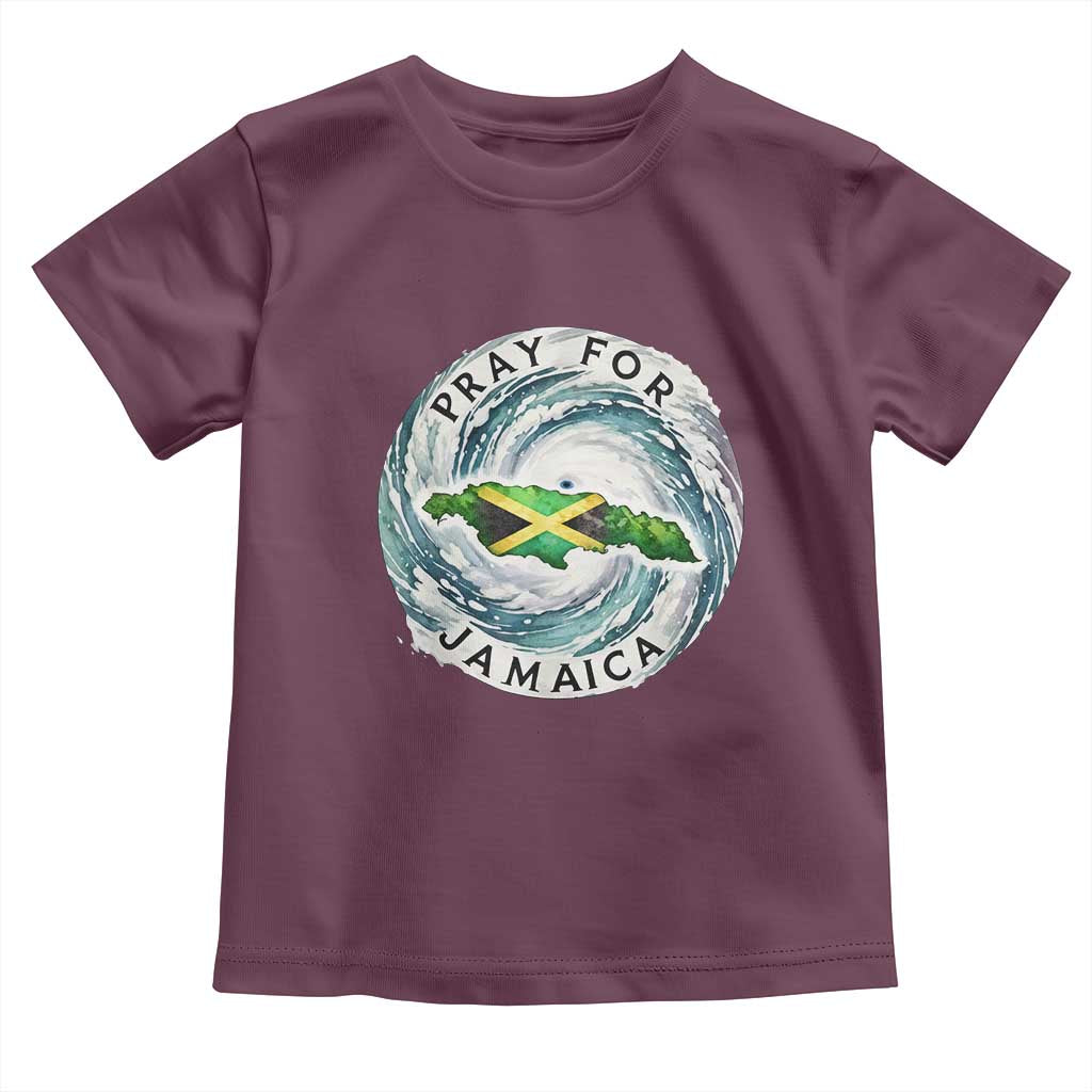 Pray For Jamaica Hurricane Support Toddler T Shirt Strong Island Map and Storm Graphic